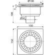 Sifon pardoseala cu iesire verticala, gratar de plastic, Alca APV16, alb, 150ø—150( mm