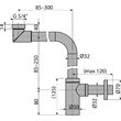 Sifon lavoar antimiros, DN32 DESIGN pentru economie de spatiu, metal, Alca, 50mm