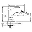 BATERIE STATIVA BIDEU, FERRO EDGE, CROM, CU VENTIL, 36011.0