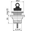 Ventil lavoar Alca, 5/4" cu sita din otel inoxidabil DN63, A31