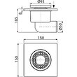 Sifon pardoseala Alca, 150ø—150/50 mm iesire laterala, gratar de plastic gri, APV3