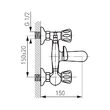 Baterie perete cadadus, Ferro Standard, crom cu accesorii