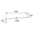 Glaf aluminiu alb, 3m x 150mm, Profilux GLA153.01