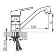 BATERIE STATIVA BUCATARIE FERRO SMILE, CU PIPA MOBILA,BSM2A