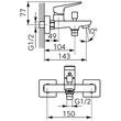 Baterie perete cada/dus, Ferro Vitto Verdeline, gun metal_BVI1VLGM