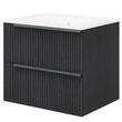 Mobilier baie cu lavoar Savini Due Sidney 61cm, negru, 2 sertare soft close