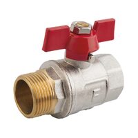 Robinet trecere alama pt. apa, Ferro, PN25, 3/4" FI-FE cu sfera si fluture _KM21