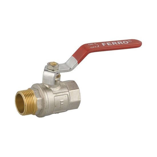 Robinet trecere alama pt. apa, Ferro, PN25, 1/2" FI-FE cu sfera si maneta _KP11