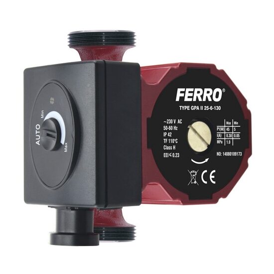 Pompa circulatie pentru apa potabila, Ferro, clasa A GPA II 25-6X