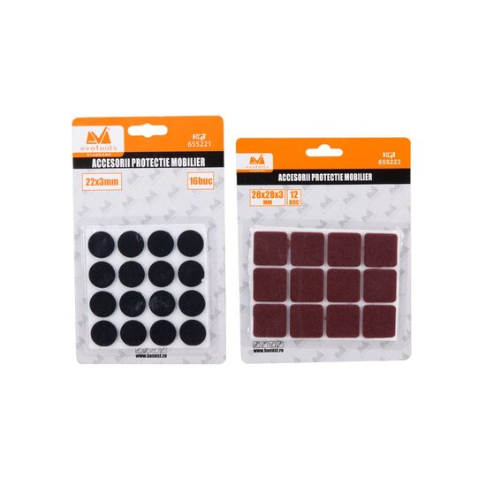 Pastile autoadezive protectie mobilier, patrate_28mm