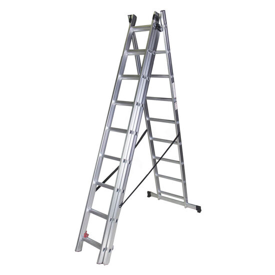 Scara aluminiu tripla, 3 x 9 trepte, H max 6.0m, STR309