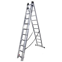Scara aluminiu tripla, 3 x 11 trepte, H max 7.6m, STR311