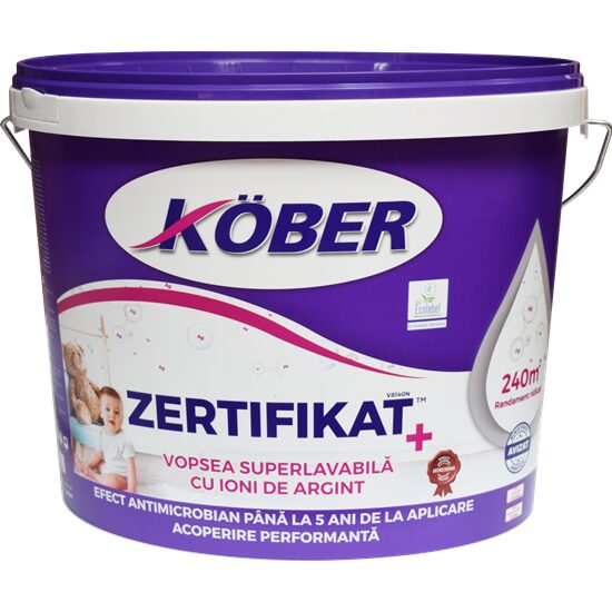 Vopsea lavabila pentru interior, Kober Zertifikat Plus 8,5l