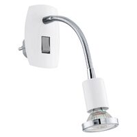 Spot priza, Eglo Mini 4, GU10 1X3W 3000K, Alb, crom