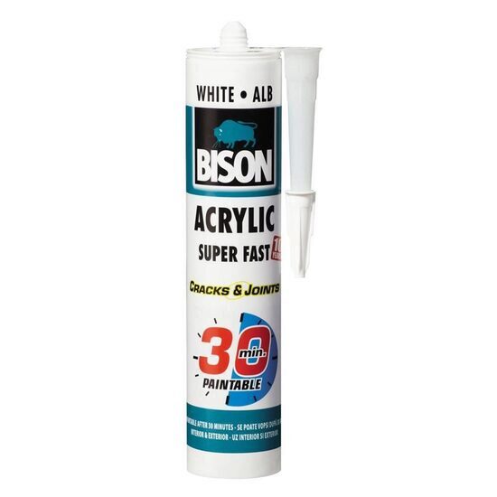 Etanseizant acrilic ultra rapid BISON Acrylic Super Fast 30min, alb, 300ml