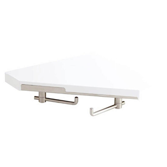 ETAJERA DE COLT CU DOUA AGATATORI, FERRO, YAKORE, ALB