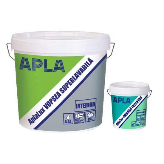 Set Vopsea lavabila de  interior APLA LUX 10L + amorsa 0.75L