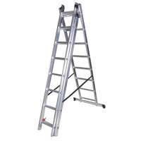 Scara aluminiu tripla,  3 x 8 trepte, H max 5.0m, STR308