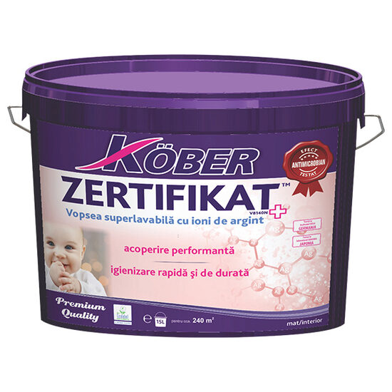 Vopsea lavabila pentru interior, Kober Zertifikat plus 3l