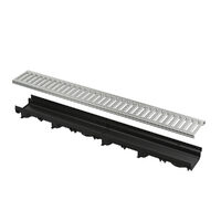Rigola de exterior de 60 mm cu rama din plastic integrata si gratar profil C" galvanizat, Alcadrain