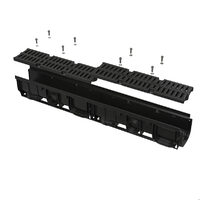 Rigola de colectare pentru AVZ104 cu rama din plastic si gratar compozit, Alcadrain, clasa B125_AVZ104R-R402