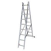 Scara aluminiu dubla, 2 x 9 trepte, H max 4.4m, STR209