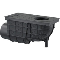 Racord de burlan cu clapeta si cos de colectare cu iesire laterala, Alcadrain AGV3, negru,  300ø—155H mm