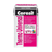 Adeziv flexibil pentru polistiren si vata minerala Ceresit Thermo Universal, gri, 25 kg