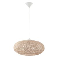 Pendul textil, Eglo Campilo, E27 1x60W ø450mm, Alb, beige