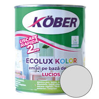 Vopsea acrilica pentru lemn/metal, pe baza de apa, Kober Ecolux, gri deschis, 0.6l