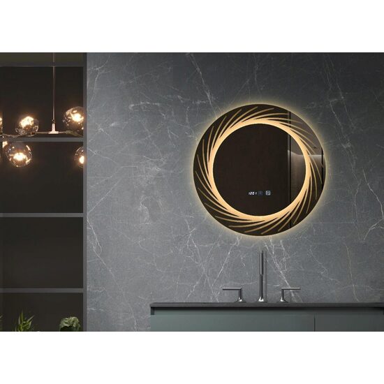 Oglinda baie, Belform Atlantis, iluminare led, intrerupator touch, 60x60cm, 3 culori