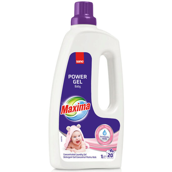 Detergent rufe lichid, Sano Maxima Power gel Baby, 1L