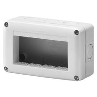 Doza aparat montaj Gewiss System, aparent, 4 module, gri