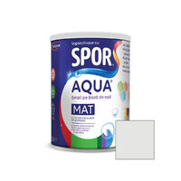Vopsea acrilica pentru lemn si metal, pe baza de apa, Policolor Spor Aqua Email mat, alb, 0.6l