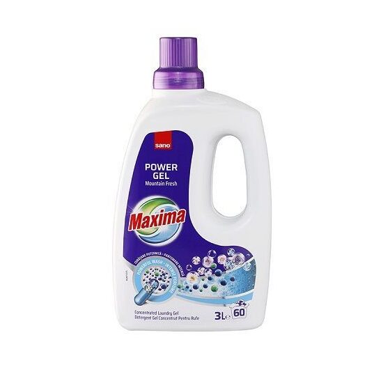 Detergent rufe lichid, Sano Maxima Power gel Montain Fresh, 3l