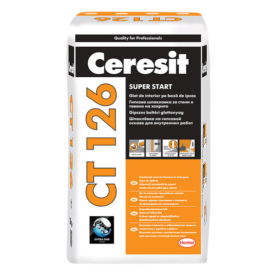 GLET PE BAZA DE IPSOS PENTRU INTERIOR, CERESIT CT 126, 5 KG