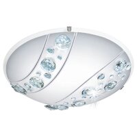Plafoniera cristale, Eglo Nerini, LED 16W 1500lm 4000K ø315mm, Alb
