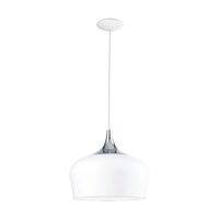 Pendul, Eglo Obregon, E27 1x60W ø350mm, Crom, alb