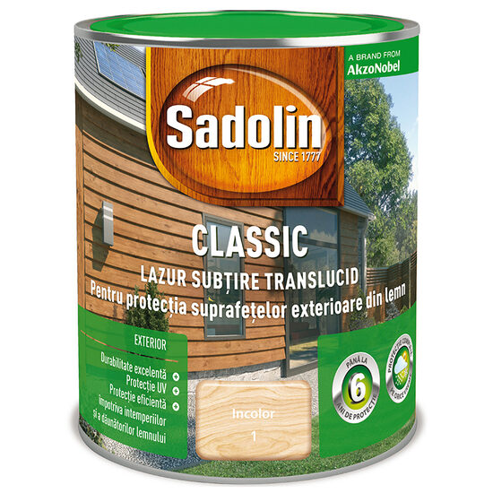 LAZUR PENTRU LEMN, SADOLIN CLASSIC, INCOLOR, 0.75L