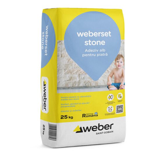 Adeziv pentru piatra Weber.Set Stone, alb, 25kg_5200550908