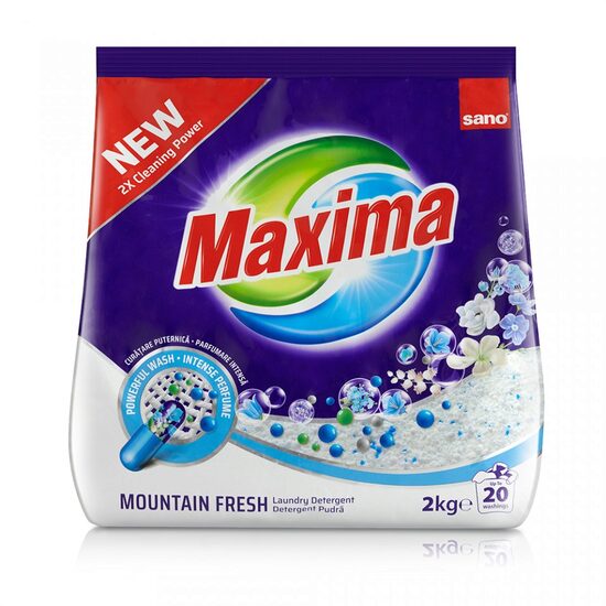 Detergent rufe pudra, Sano Maxima Mountain Fresh, 2kg