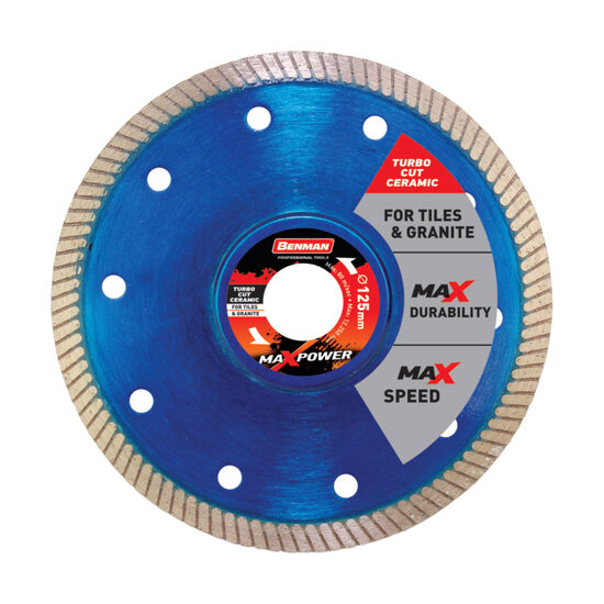 Disc diamantat pentru taiat gresie, Benman Maxpower, ø 125 x 1.2 x 7