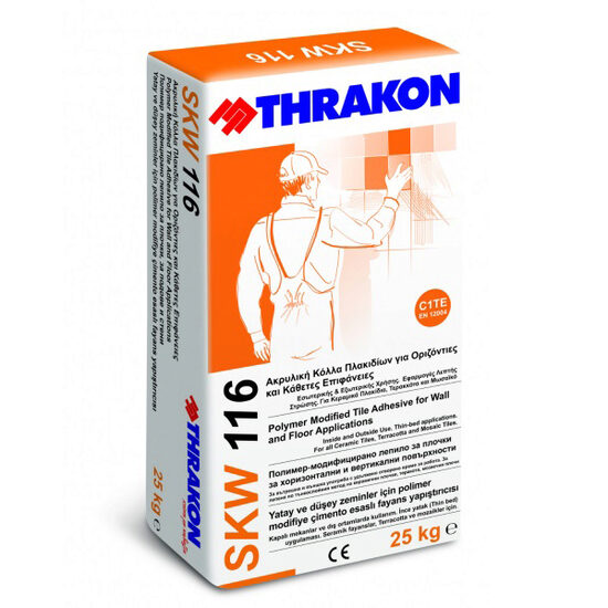 Adeziv pentru gresie si faianta THRAKON SKW 116, ALB, 25KG