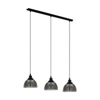 LUSTRA, EGLO BELESER 98384, 3x60W, E27, NEGRU/NEGRU TRANSPARENT