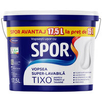 Vopsea lavabila interior gel, Policolor Spor Tixo, alba, 17.5l