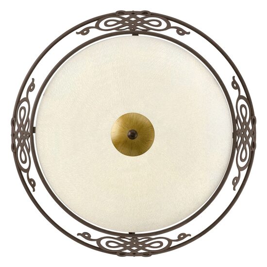 Plafoniera, Eglo Mestre, E27 2x60W ø395mm, Beige, maro antichizat, auriu