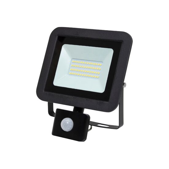Reflector LED cu senzor de miscare, 30W, plat, 2250lm, 4000K, gri