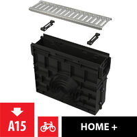 Rigola de colectare cu rama din plastic si gratar profil C galvanizat, Alcadrain, clasa A15, AVZ102R-R102S