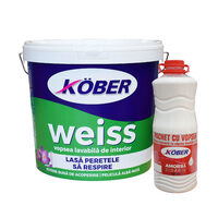 Promo Set: Vopsea lavabila interior, Kober Extra Weiss, 15l + amorsa zidarie 3l
