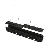 Rigola de exterior de 100 mm cu rama din plastic si gratar din plastic, Alcadrain AVZ104-R401, clasa A15